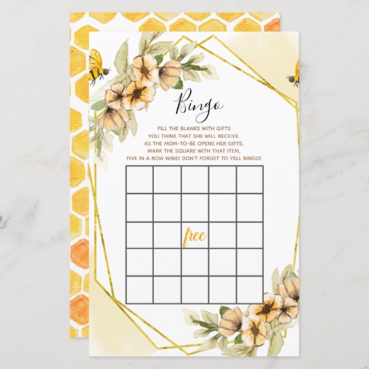 Bienen Botanisches Wasserfarbenspiel (Vorne/Hinten)