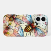 Bienen Buntglas Effekt iPhone 16 Hülle (Rückseite (Horizontal))