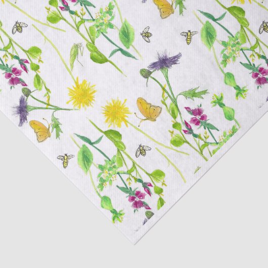 Bienen Butterfliegen Botanische Dandelion-Wildblum Seidenpapier (Ausschnitt)