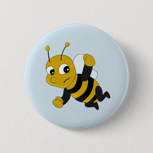 Bienen-Cartoon-Button Button (Vorderseite)