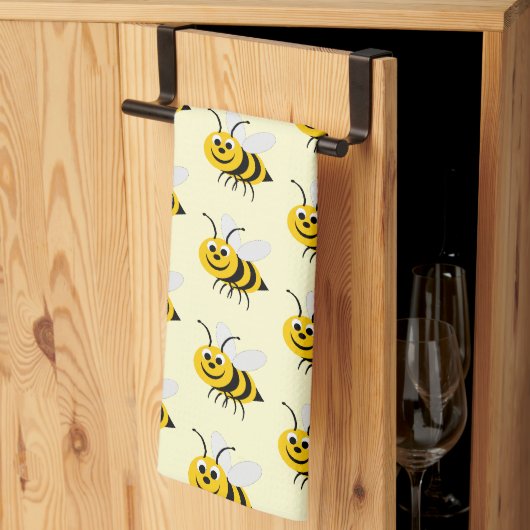 Bienen-Design mit beliebigem Hintergrundfarbe Geschirrtuch (Drittel gefaltet)