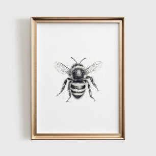 Bienen Druck, DRUCKBARE Wandkunst, Honigbiene Skiz Poster