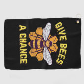 Bienen eine Chance geben Golfhandtuch (Horizontal)