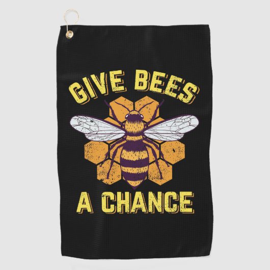 Bienen eine Chance geben Golfhandtuch (Vorderseite)