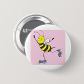Bienen-Eis-Skaten-Shirt des Bienen-Shirt-| Button (Vorne & Hinten)