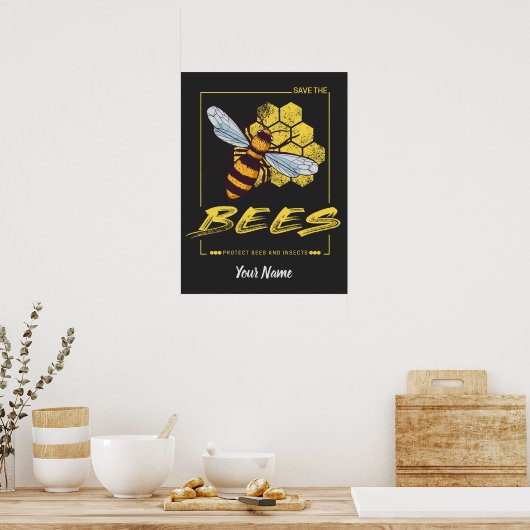 Bienen für Imker und Apiarist gerettet Poster (Küche)