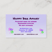 Bienen für Verkauf Visitenkarte (Rückseite)