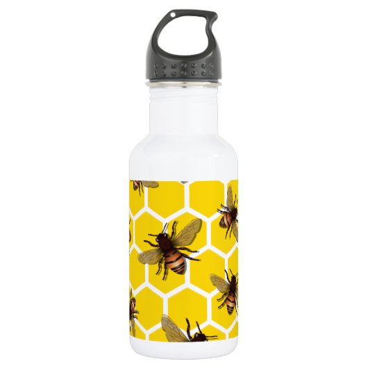 Bienen ganz über edelstahlflasche (Vorderseite)
