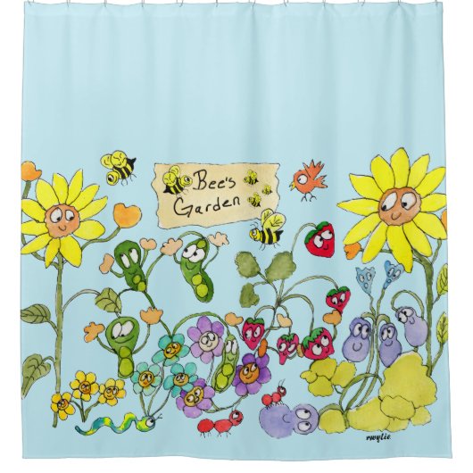 Bienen Garten Duschvorhang (Vorderseite)