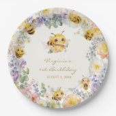 Bienen Geburtstag Papier Teller (Vorderseite)