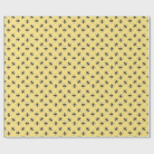 Bienen Geburtstagsparty Baby Brautparty gelb Geschenkpapier (Flach)