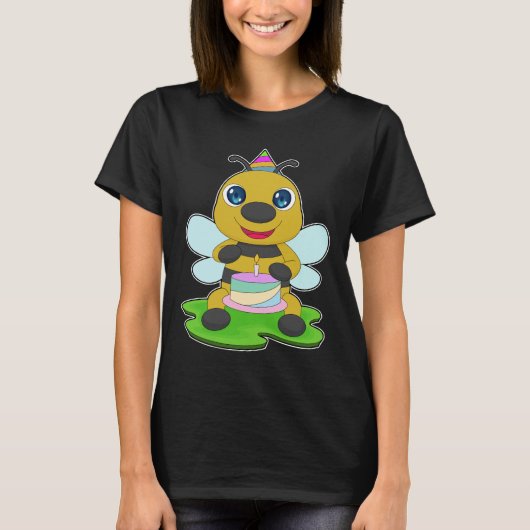 Bienen-Geburtstagstorte T-Shirt (Vorderseite)