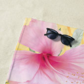 Bienen Gelbe Wabenkräfte Rosa Florale Paar Monogra Strandtuch (Beispiel)