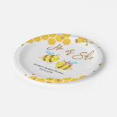 Bienen-Geschlecht decken Party-PapierTeller auf Pappteller (Schrägansicht)