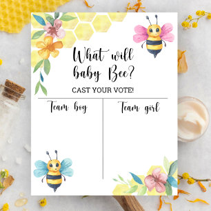 Bienen-Geschlecht enthüllt Junge oder Mädchen Diag Poster