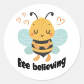 "Bienen glauben" motivierend Runder Aufkleber (Vorderseite)