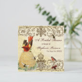 Bienen glücklich Vintag, Bridal Dusche Einladung (Stehend Vorderseite)