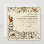 Bienen glücklich Vintag, Bridal Dusche Einladung (Rückseite)