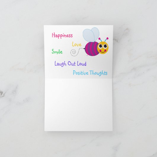 Bienen-glückliche Hummel Notecard Karte (Innenseite)