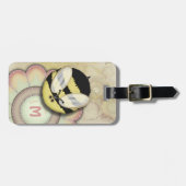 Bienen-glückliches personalisiertes Monogramm Gepäckanhänger (Vorderseite horizontal)