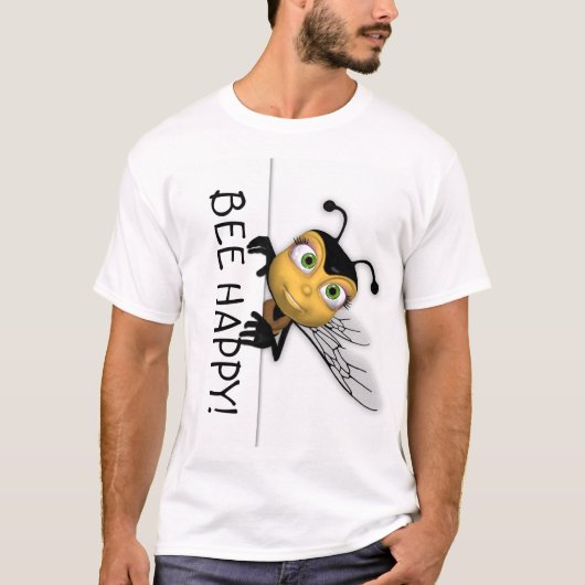 Bienen-glückliches T-Shirt - Honig-Bienen-T-Shirt (Vorderseite)