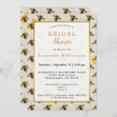 Bienen-Gold-Honeycomb-Brautparty Einladung (Vorne/Hinten)