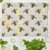 Bienen Gold Honeycomb Geschirrtuch (Gefaltet)