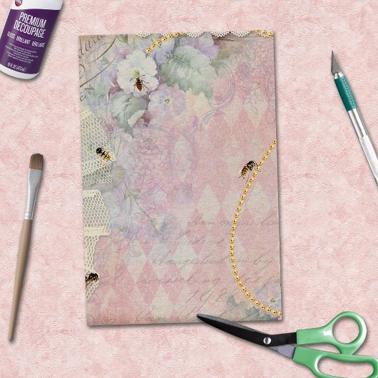 Bienen Gold Perlen Vintage Raute Seidenpapier