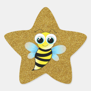Bienen-Goldstern Stern-Aufkleber