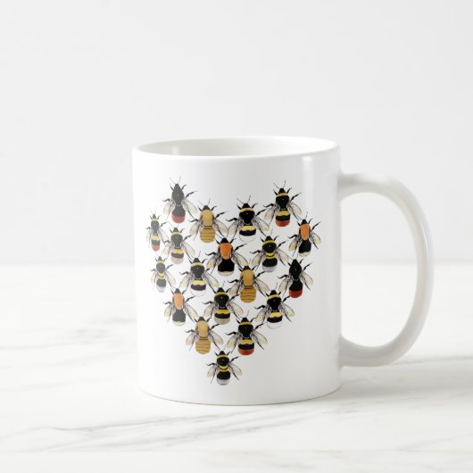 Bienen-Herz-Tasse Kaffeetasse (Rechts)