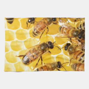 Bienen Hive Honey Comb Sweet Dessert Yellow Handtuch