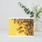 Bienen Hive Honey Comb Sweet Dessert Yellow Postkarte (Stehend Vorderseite)