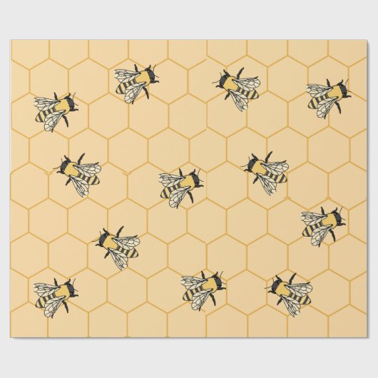 Bienen Honeycomb Geschenkpapier (Flach)