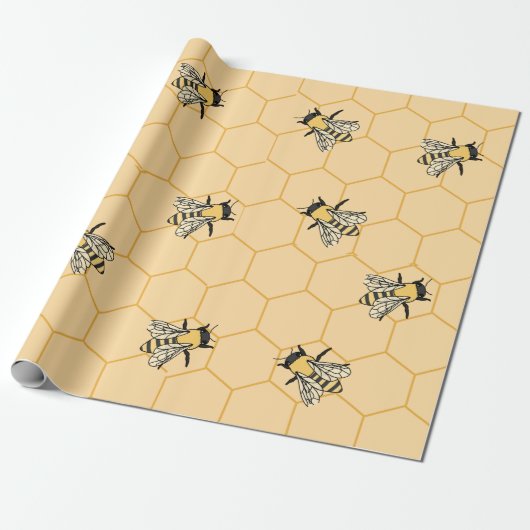 Bienen Honeycomb Geschenkpapier (Ungerollt)