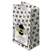 Bienen-Honig-Biene mit Textblock Kleine Geschenktüte (Vorderseite Schrägansicht)