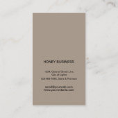 Bienen-Honig-Verkäuferapiarist-rustikales Visitenkarte (Rückseite)