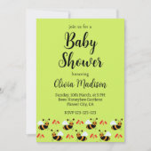 Bienen Honigbiene Rote Blume Bee Baby Dusche Einladung (Vorderseite)