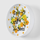 Bienen, Honigwabenblumen und Gelbblumen gerettet Uhr (Winkel)