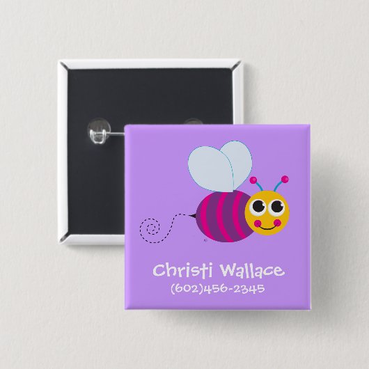 Bienen-Identifizierungs-Knopf Button (Vorne & Hinten)