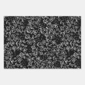 Bienen im Garten in Schwarz und Weiß Geschenkpapier Set (Vorderseite 2)