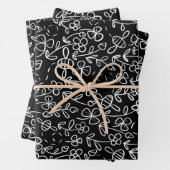 Bienen im Garten in Schwarz und Weiß Geschenkpapier Set (Beispiel)