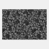 Bienen im Garten in Schwarz und Weiß Geschenkpapier Set (Vorderseite)