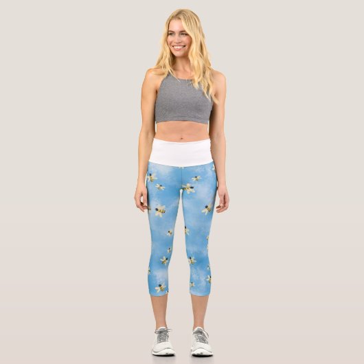 Bienen im Himmel Capri Leggings (Vorderseite)