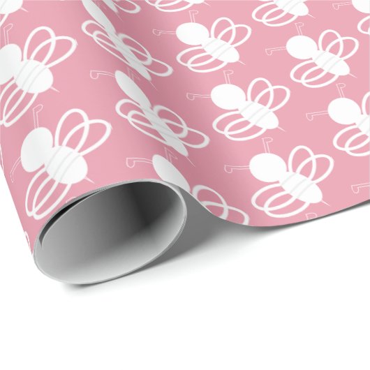 Bienen im Rosa Geschenkpapier (Rolleneckpunkt)