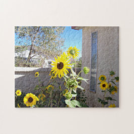 Bienen im Sonnenblumenpflaster-Foto Puzzle