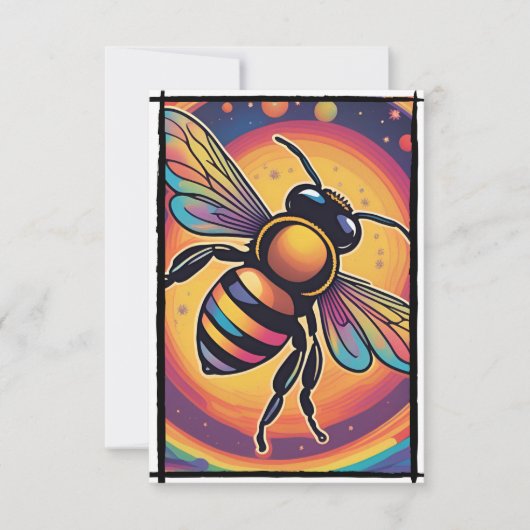 Bienen im Weltraum Flat Danke Karte (Vorderseite)