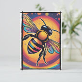 Bienen im Weltraum Flat Danke Karte (Stehend Vorderseite)