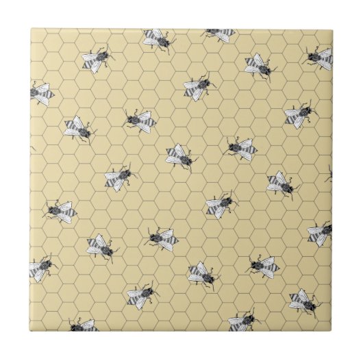 Bienen in der Küche Keramik Tile Fliese (Vorderseite)
