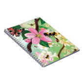 Bienen in einer blühenden Baumdarstellung Notizblock (Rechte Seite)