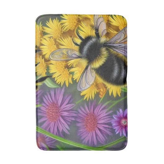 Bienen in einer Blume Badematte (Vorderseite Vertikal)
